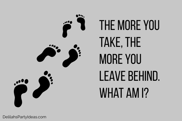 footsteps illustration with riddle overlay