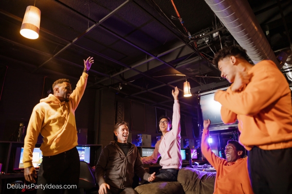 Group of friends having fun at a party