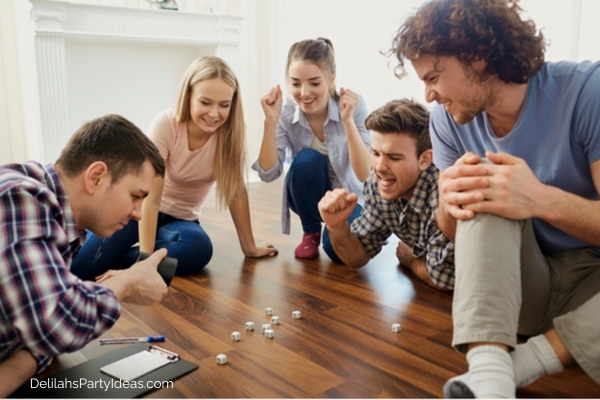 group of friends playing Tenzi game
