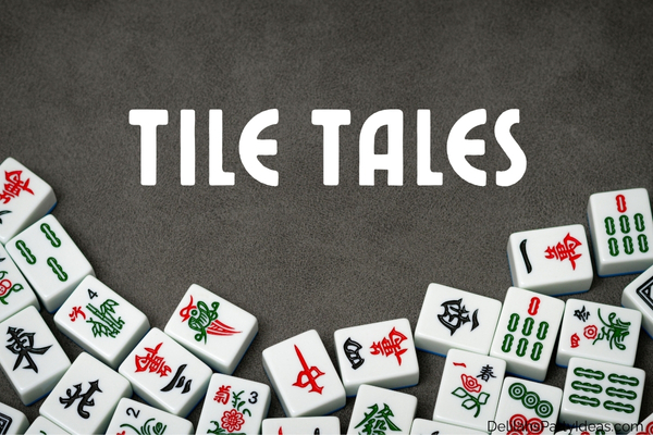 mahjong tiles with party name overlay