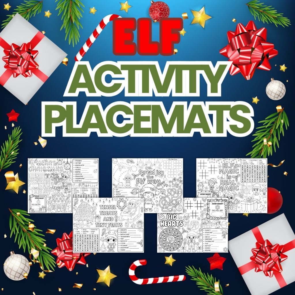 Elf activity placemats