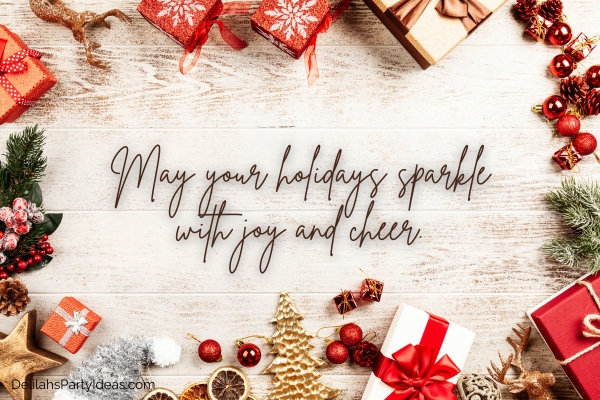 various christmas elements as border for wooden table, with christmas wish overlay