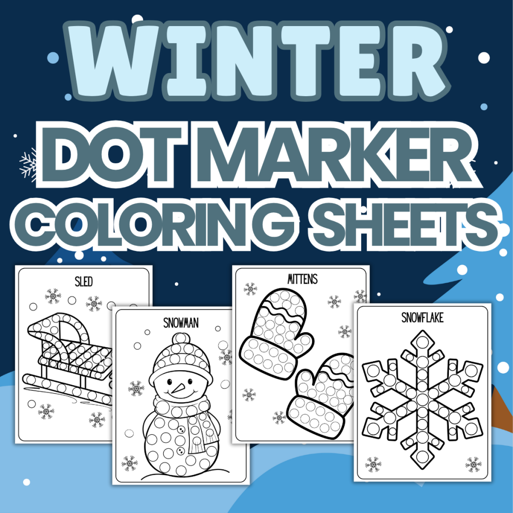 winter dot marker coloring sheets