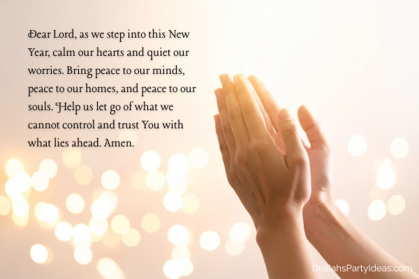 praying hands with lights background, with prayer overlay