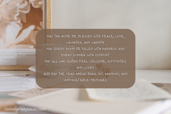 beige aesthetic home office corner with poem overlay