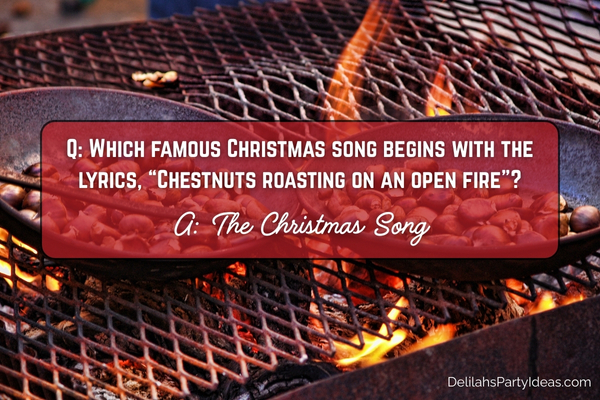 chestnuts roasting on an open fire with trivia overlay