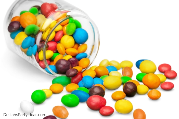 assortment of colorful candies in a jar