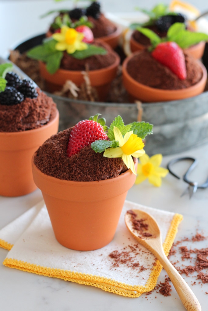 spring flower pot cakes