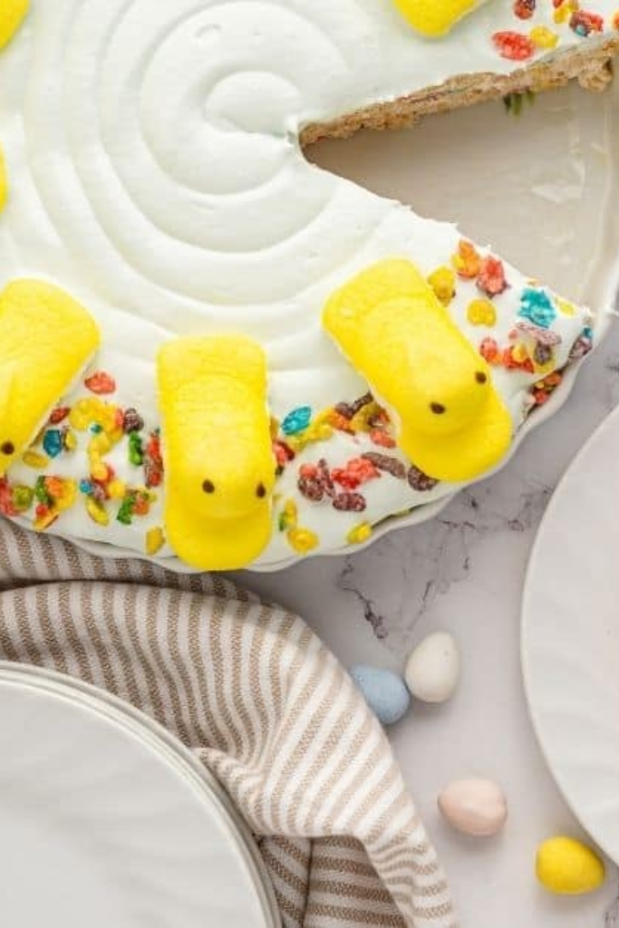 peeps rice krispie treats cake