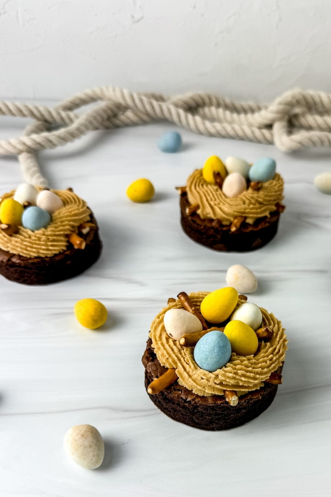 easter nest brownies