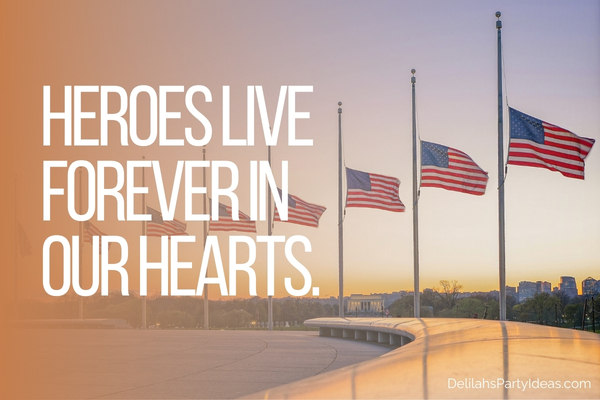 American flags with quote overlay