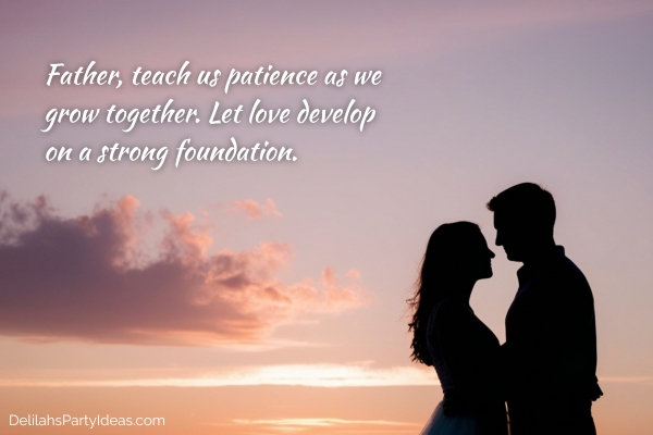 Silhouette of sweet couple at sunset with quote overlay