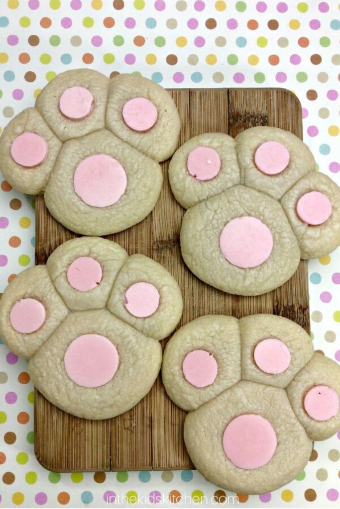 bunny paw print cookies