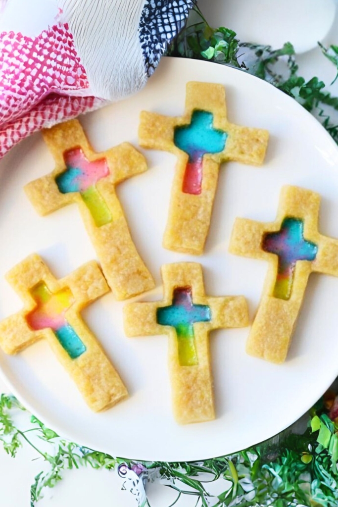 stained glass cross cookies