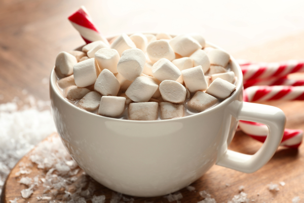 mug of hot chocolate and mini marshmallows