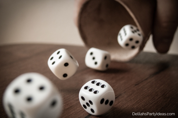 rolling 5 dice from a cup