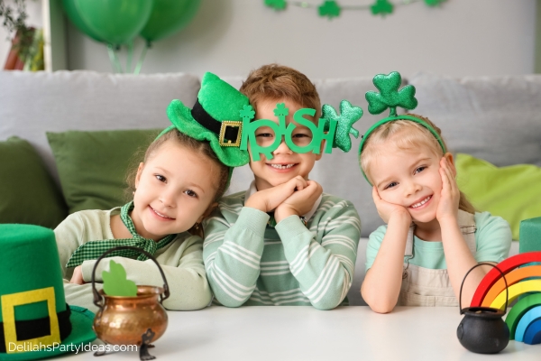 Kids celebrating St Patricks Day at home