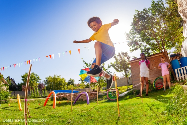 boy going through an obstacle course