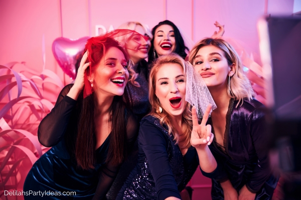 5 women on a night out for a bachelorette party
