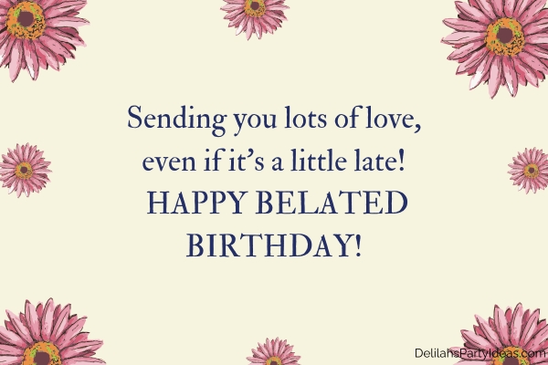 watercolor illustration of flower border on light yellow background, with birthday wish overlay