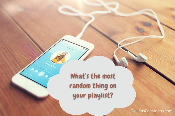 Music playing on cellphone with question overlay