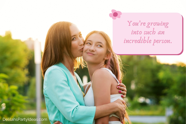 mother kissing her daughter with birthday wish overlay