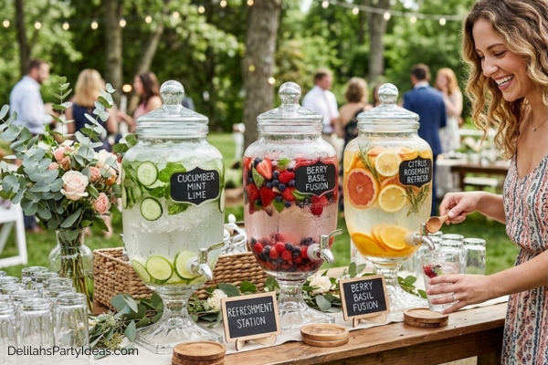 Earth day party herbal infused water station