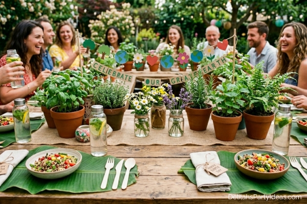 Earth Day party table setting