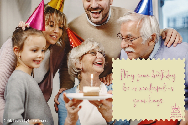 celebrating grandma's birthday with wish overlay
