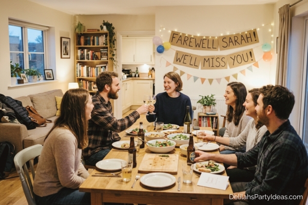 6 friends at a farewell party