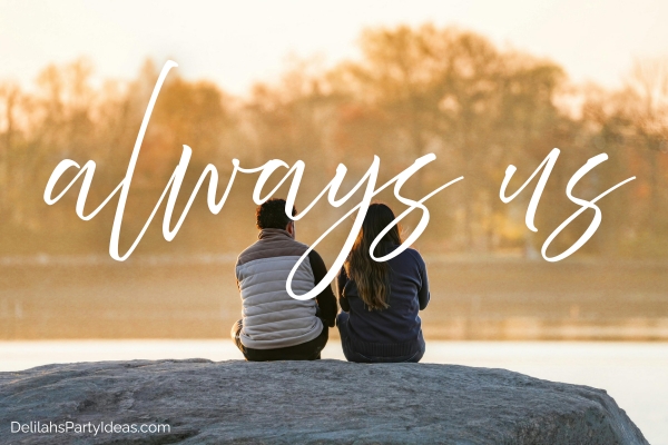 couple sitting by lake, with quote overlay