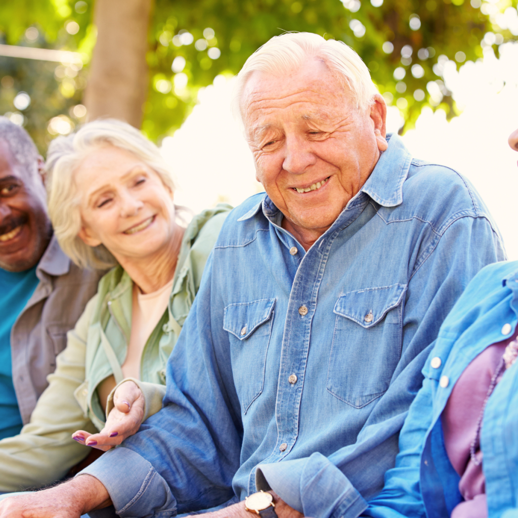 Senior citizens laughing