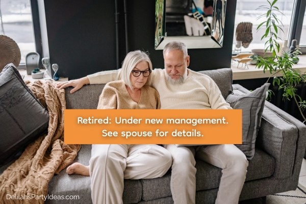 retired couple in their living room with quote overlay
