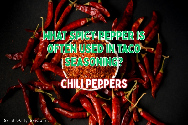 background of chili peppers with trivia overlay