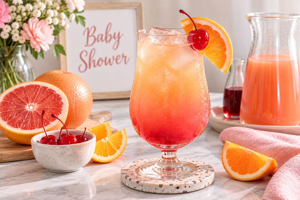Pink Grapefruit Sunrise Mocktail